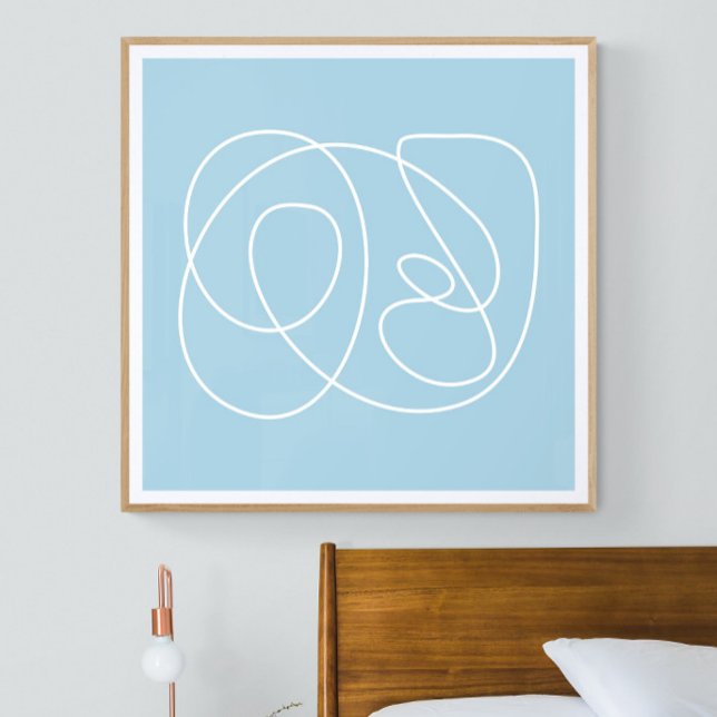 Pastellblå contemporary med minimalistisk Abstrakt Poster (Skapare uppladdad)