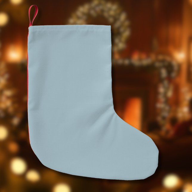 Pastellblå enfärgad | Klassisk | Elegant Liten Julstrumpa (Skapare uppladdad)