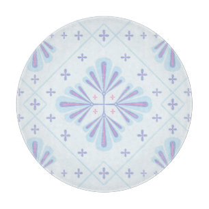 Pastellblå geometrisk blomsterupprepning 