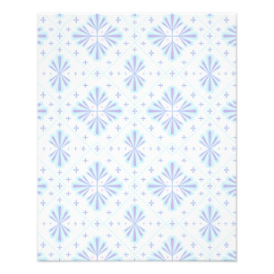 Pastellblå geometrisk blomsterupprepning mönster fototryck