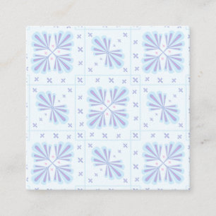 Pastellblå geometrisk blomsterupprepning mönster rabattkort