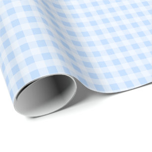 Pastellblå Gingham-inslagspapper Presentpapper