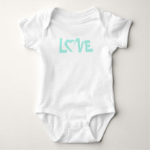 Pastellblå Kärlek Hjärtat Baby Bodysuit