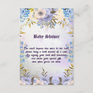 Pastellblå liten blomknopp Blommig baby shower Tilläggskort
