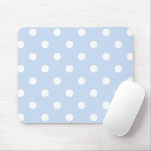 Pastellblå med stor Polka dots Musmatta