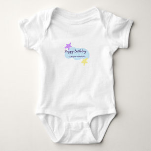 Pastellblå moln stjärnor lila glad födelsedag nam t shirt