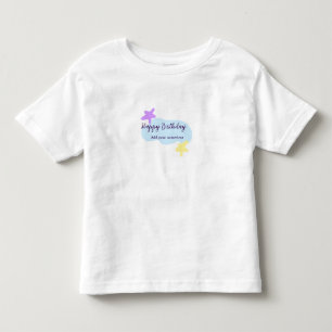 Pastellblå moln stjärnor lila glad födelsedag nam t shirt