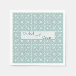 Pastellblå mönster bröllop pappersservett