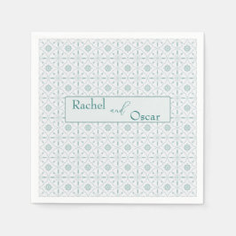 Pastellblå mönster bröllop pappersservett
