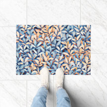 Pastellblå och persikofärgade Löv