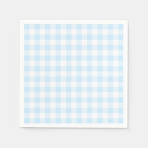 Pastellblå och vit Gingham Pappersservett