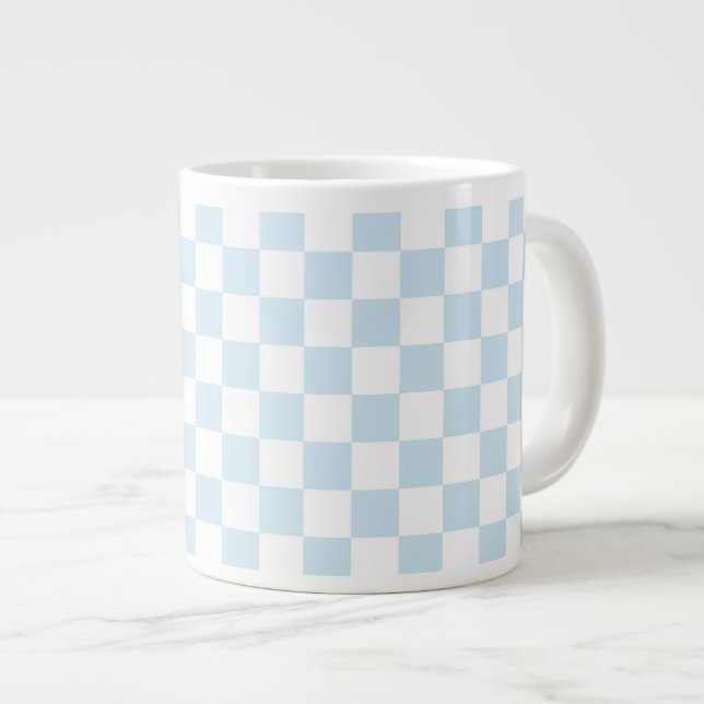 Pastellblå och vit kontrollpanel jumbo mugg (Framsida höger)
