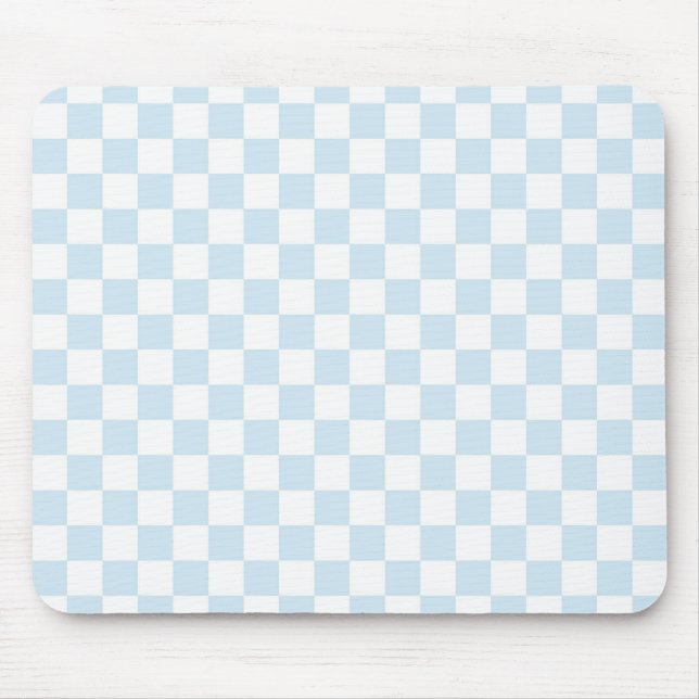 Pastellblå och vit kontrollpanel musmatta (Framsidan)