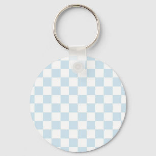 Pastellblå och vit kontrollpanel nyckelring
