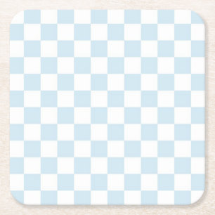 Pastellblå och vit kontrollpanel underlägg papper kvadrat