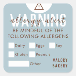 Pastellblå pastellblå för bakverk - livsmedelsalle fyrkantigt klistermärke