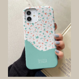 Pastellblå & Rosa Personlig Terrazzo-mönster