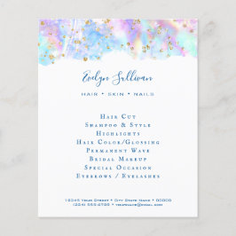 Pastellblå vattenfärgsflygare glitter flygblad