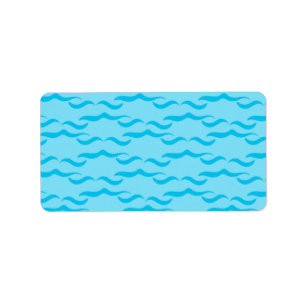 Pastellblåa havsvågor Fredlig ocean Adressetikett