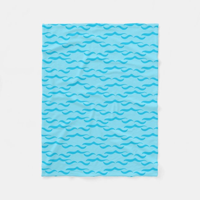 Pastellblåa havsvågor Fredlig ocean Fleecefilt (Framsidan)