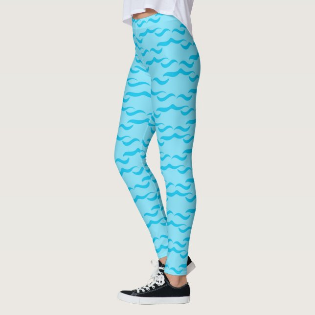 Pastellblåa havsvågor Fredlig ocean Leggings (Vänster)