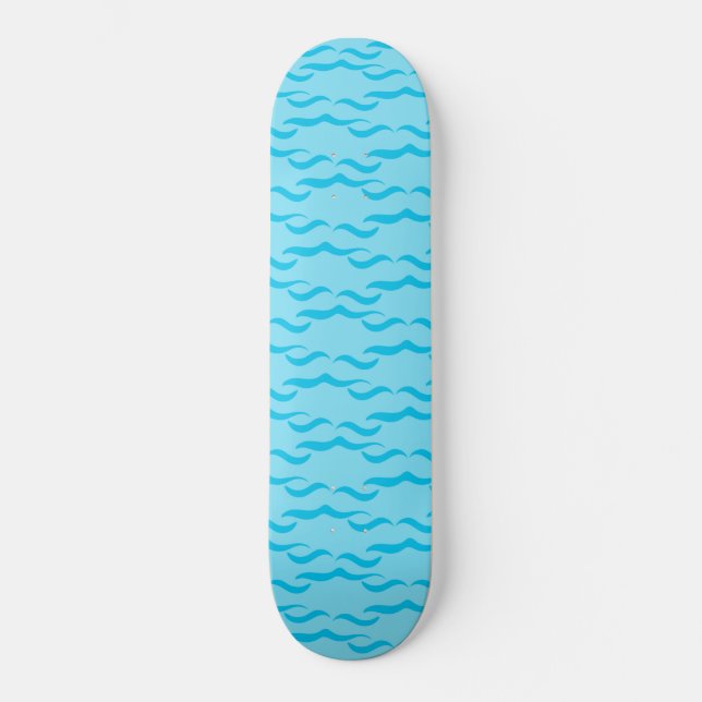 Pastellblåa havsvågor Fredlig ocean Mini Skateboard Bräda 18,5 Cm (Framsida)