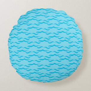 Pastellblåa havsvågor Fredlig ocean Rund Kudde
