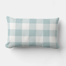 Pastellblått Gingham Mönster Checkered Lumbarkudde