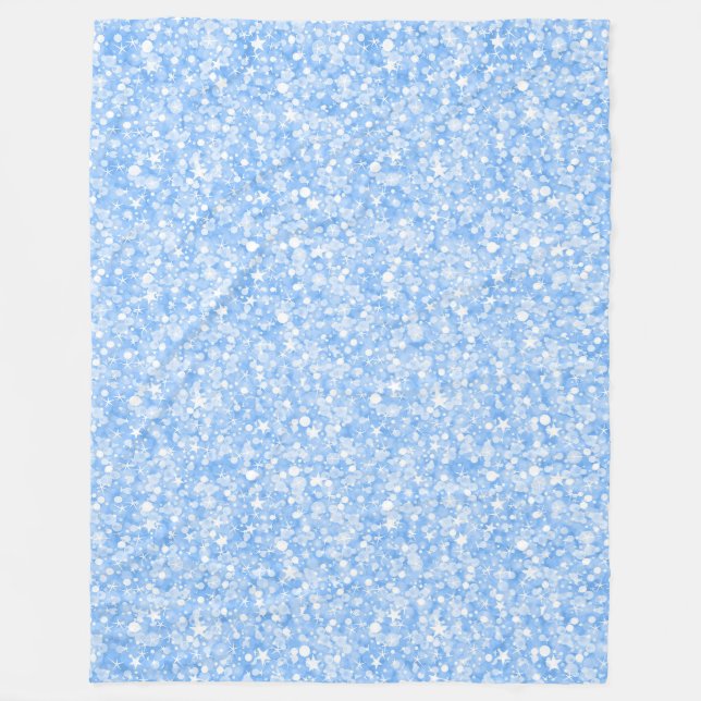 Pastellblått Glitter och miniatyrdiagram Fleecefilt (Framsidan)
