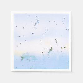 Pastellblått grönt blommigt löv pappra blöjor pappersservett