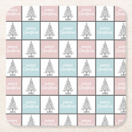 Pastellblått och Rosa Modern Mönster Underlägg Papper Kvadrat