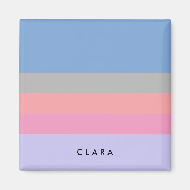 pastellblock rosa coral grått blue lila färg magnet (Framsidan)