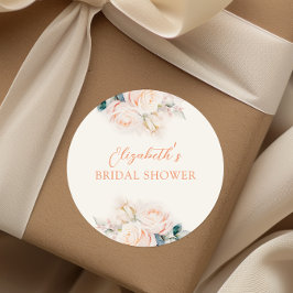 Pastellblom Bröllopsdusch Runt Klistermärke