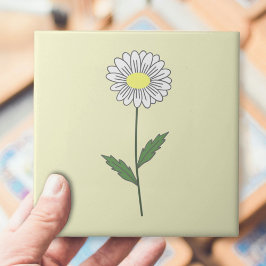 Pastellblomma, Daisy, Gult Kakelplatta