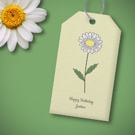 Pastellblomma, Daisy, Gult Presentetikett