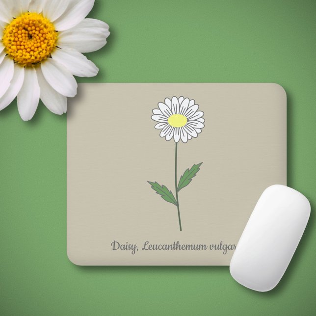 Pastellblomma från botaniska Daisy Musmatta (Botanical Daisy Flower Mouse Pad)