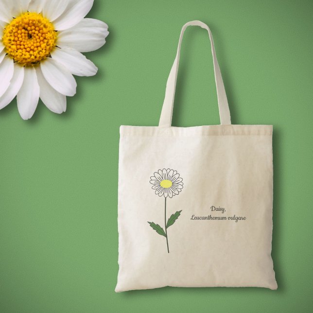 Pastellblomma från botaniska Daisy Tygkasse (Botanical Daisy Flower Tote Bag)