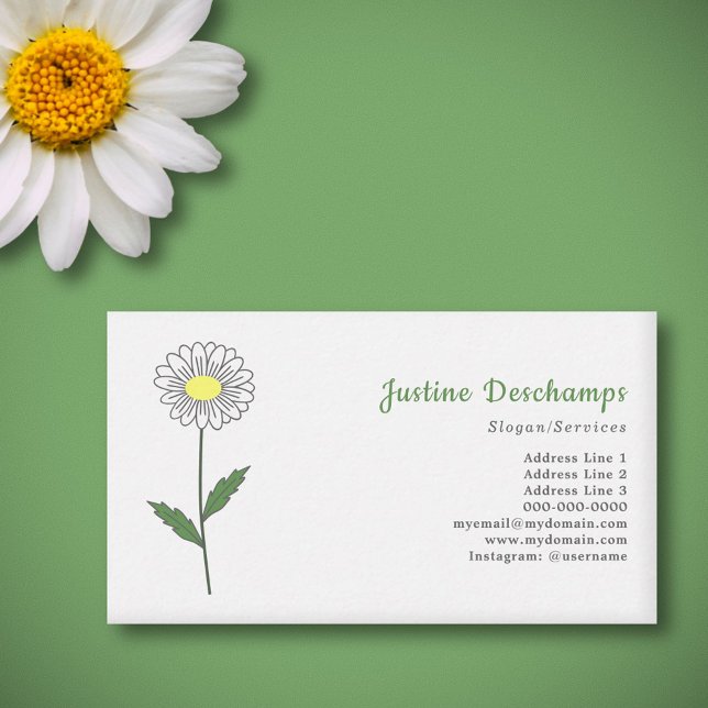 Pastellblomma från botaniska Daisy Visitkort (Botanical Daisy Flower Business Card)