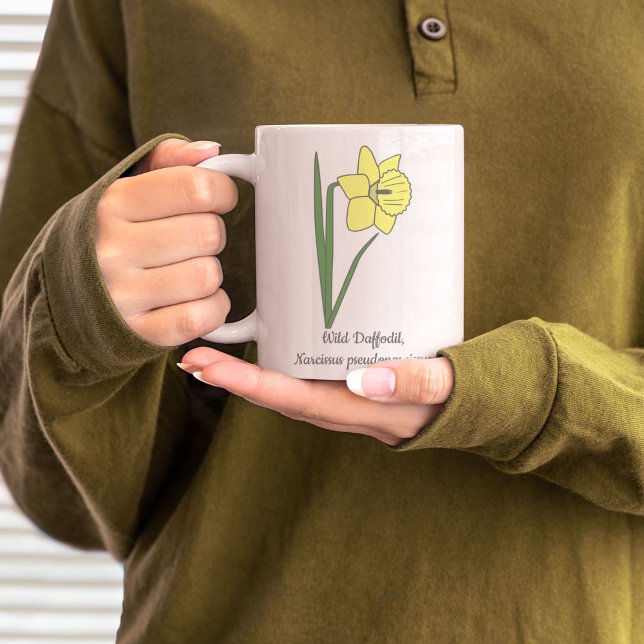 Pastellblomma från botaniska dil kaffemugg (Botanical Daffodil Mug)
