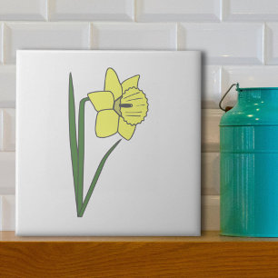 Pastellblomma från botaniska dil kakelplatta