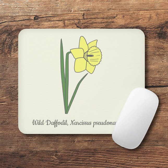 Pastellblomma från botaniska dil musmatta (Botanical Daffodil Mouse Pad)