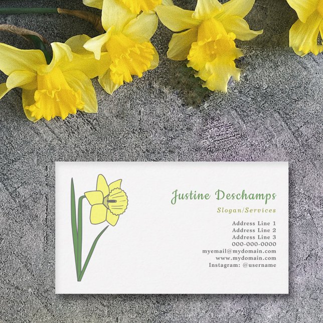 Pastellblomma från botaniska dil visitkort (Botanical Daffodil Business Card)