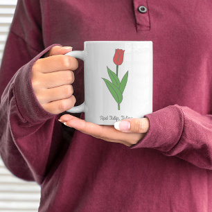 Pastellblomma från Botaniskt rött Tulip Kaffemugg
