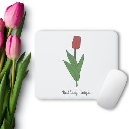 Pastellblomma från Botaniskt rött Tulip Musmatta