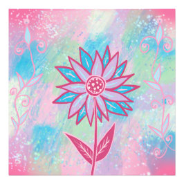 Pastellblomma, handdragen fototryck