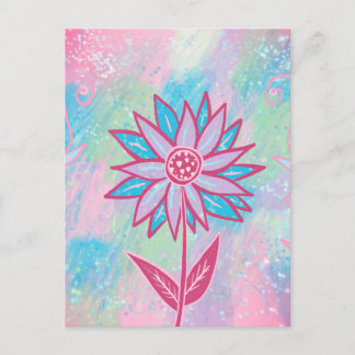 Pastellblomma, handdragen vykort