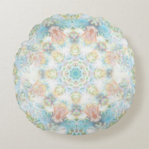 Pastellblomma Mandala Rund Kudde