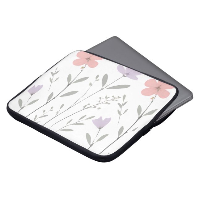 Pastellblommande blommönster för tonårsflickor laptop fodral (Framsida topp)