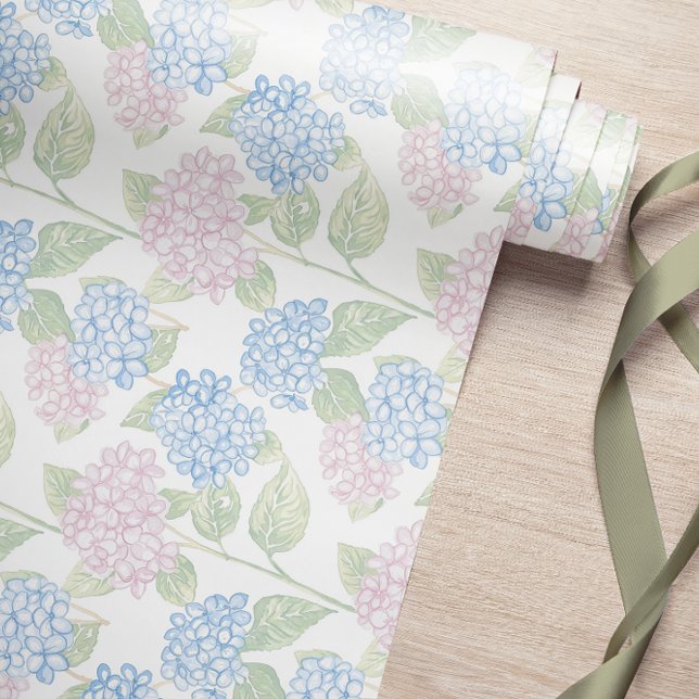 Pastellblommig Hydrangea-inslagspapper Presentpapper (Skapare uppladdad)
