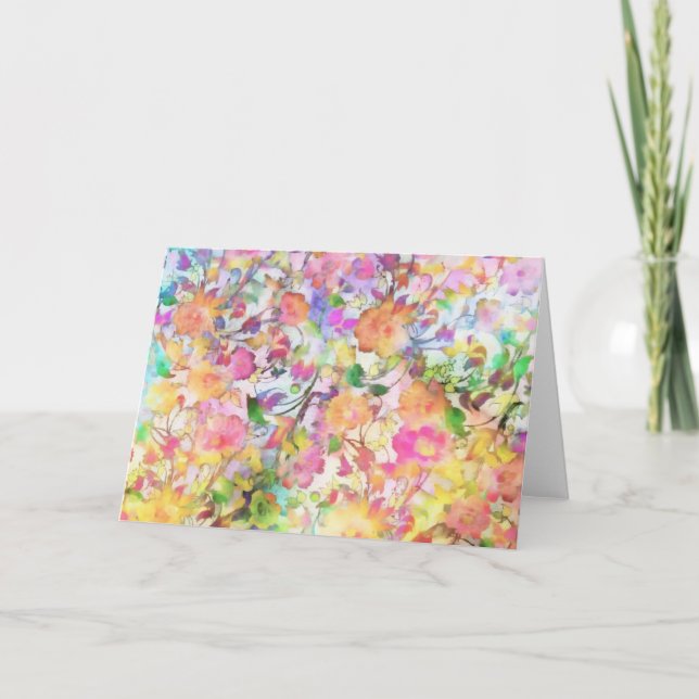 Pastellblommig Kort (Framsida)